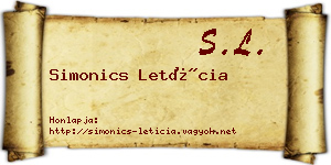 Simonics Letícia névjegykártya